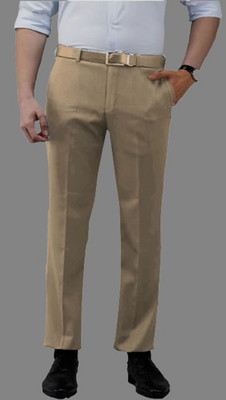AD & AV Regular Fit Men Khaki Trousers
