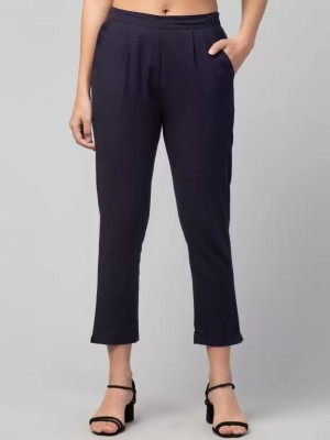 Varda Regular Fit Women Dark Blue Trousers