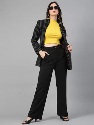 GLADLY Regular Fit Women Black Trousers