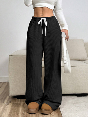 Rajovati Loose Fit Women Black Trousers
