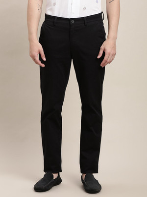 TURTLE Tapered Men Black Trousers