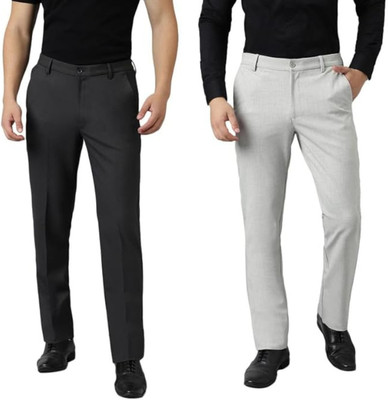 ManviFashion Regular Fit Men Grey Trousers