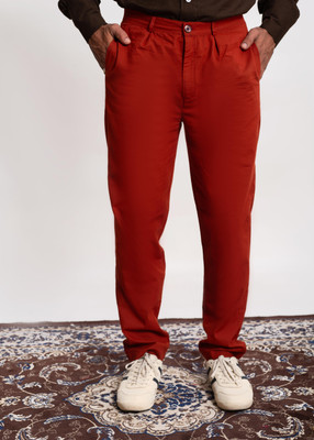 COTLUB Loose Fit Men Brown Trousers