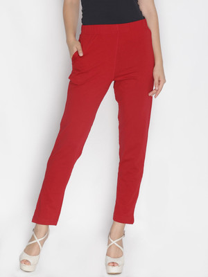 Lyra Regular Fit Women Red Trousers