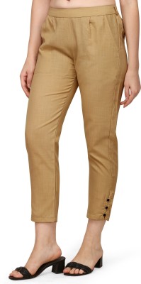 fithub Regular Fit Women Beige Trousers