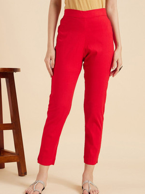 Sangria Regular Fit Women Red Trousers