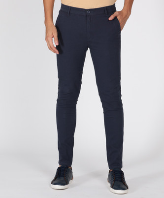 The Indian Garage Co. Slim Fit Men Blue Trousers