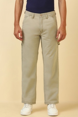 Allen Solly Regular Fit Men Beige Trousers