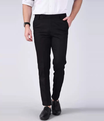 The DS Regular Fit Men Black Trousers