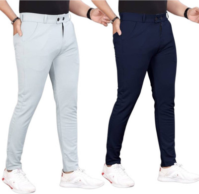 MD Casual Slim Fit Men Blue Trousers
