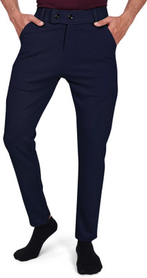 Qlonz Store Regular Fit Men Blue Trousers