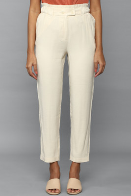 Allen Solly Regular Fit Women Cream Trousers