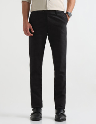 ARROW Regular Fit Men Black Trousers