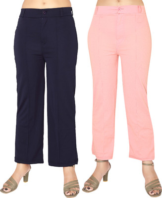 Fashion Bazaar Straight Fit Women Blue Trousers