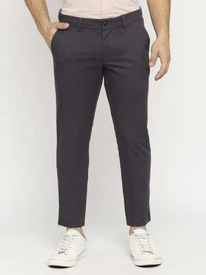 BASICS Tapered Men Grey Trousers