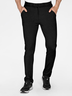 lapataclub Slim Fit Men Black Trousers