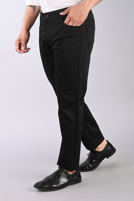 FUBAR Slim Fit Men Black Trousers
