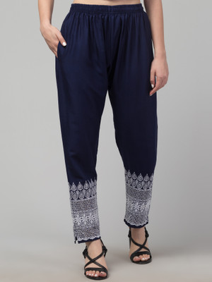 FamBee Regular Fit Women Dark Blue Trousers