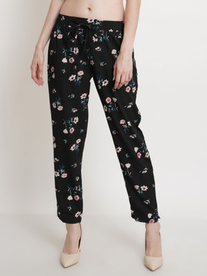 POPWINGS Relaxed Women Black Trousers