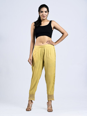 The Nayahikas Regular Fit Women Beige Trousers