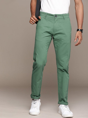 WROGN Slim Fit Men Green Trousers
