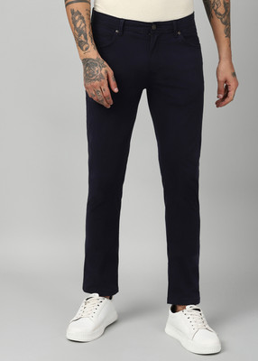 PETER ENGLAND Regular Fit Men Black Trousers