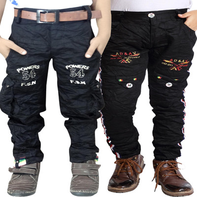 AD & AV Regular Fit Boys Black Trousers