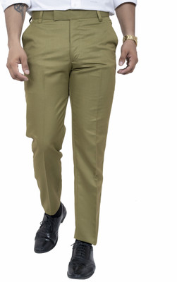 ALJAAMI Regular Fit Men Green Trousers