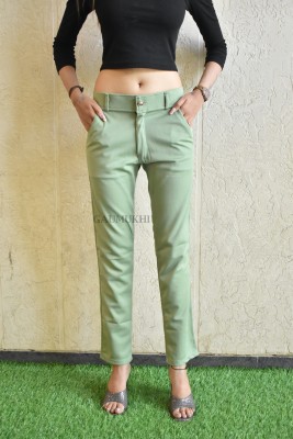 GAUMUKHI CREATION Slim Fit Women Green Trousers