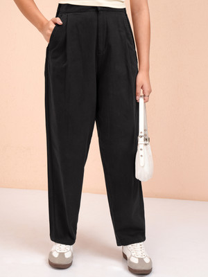Tokyo Talkies Regular Fit Women Black Trousers