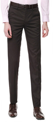 SLC Regular Fit Men Brown Trousers