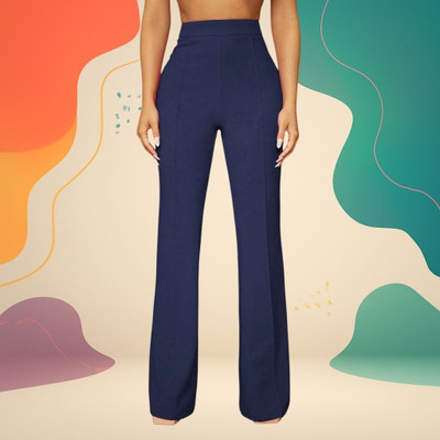 HouseOfCommon Loose Fit Women Dark Blue Trousers