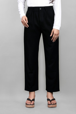 PINKLIT Regular Fit Women Black Trousers