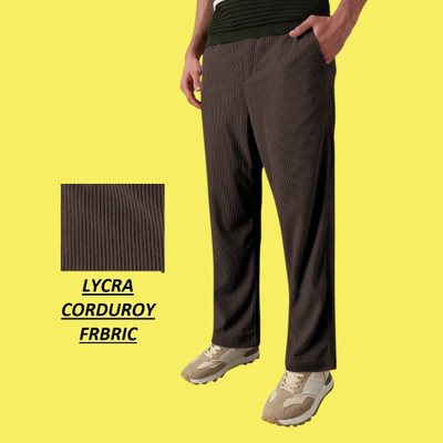 INDICLUB Loose Fit Men Brown Trousers