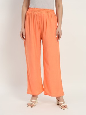 thread plus Relaxed Women Orange Trousers