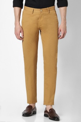 PETER ENGLAND Slim Fit Men Yellow Trousers