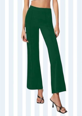 Levony Regular Fit Women Green Trousers