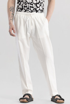 Snitch Regular Fit Men White Trousers