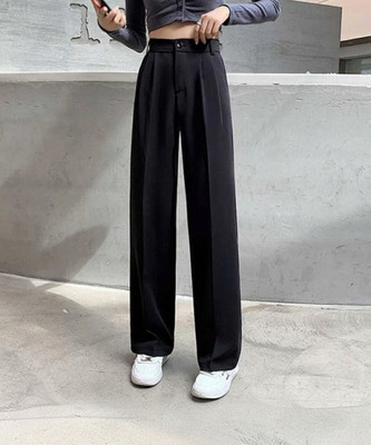 Broadstar Relaxed Women Black Trousers