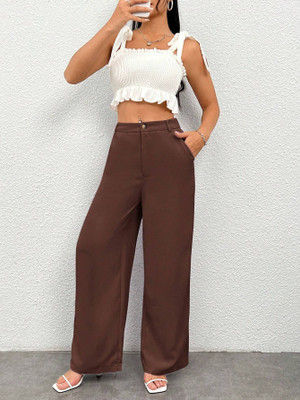 CHALODIA Slim Fit Women Grey Trousers