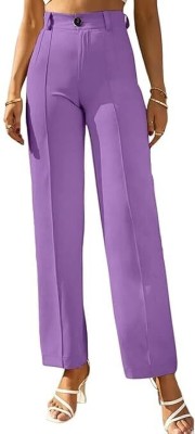 Khodiyar Tex Regular Fit Women Purple Trousers