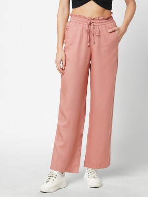 Kraus Jeans Regular Fit Women Pink Trousers