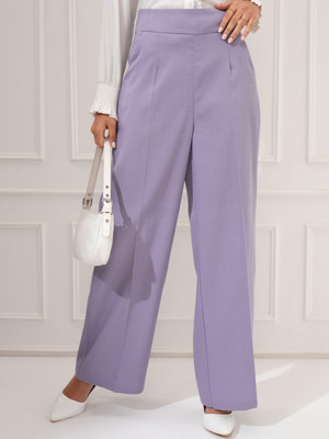 Tokyo Talkies Flared Women Purple Trousers