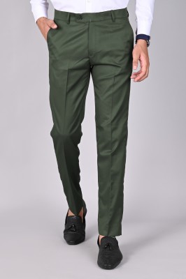 MANCREW Regular Fit Men Dark Green Trousers