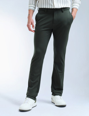 FLYING MACHINE Slim Fit Men Green Trousers