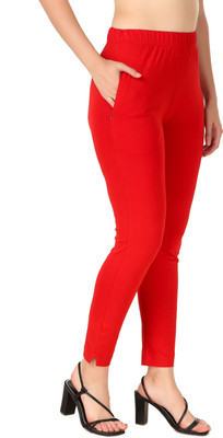Padmakshi Comfort Fit Women Red Trousers