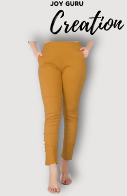 JOYGURU CREATION Slim Fit Women Yellow Trousers