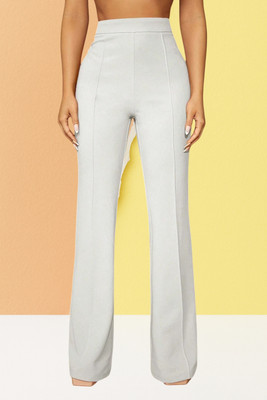 SKD TRENDZ Comfort Fit, Regular Fit Women White Trousers