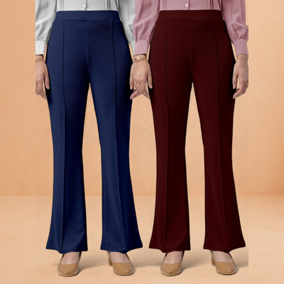 Anitafashion Loose Fit Women Dark Blue, Maroon Trousers