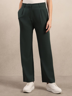 VERO MODA Straight Fit Women Green Trousers